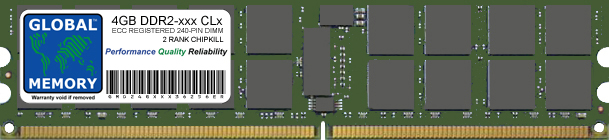 4GB DDR2 400/533/667/800MHz 240-PIN ECC REGISTERED DIMM (RDIMM) MEMORY RAM FOR HEWLETT-PACKARD SERVERS/WORKSTATIONS (2 RANK CHIPKILL)